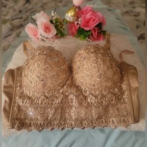 Elegant Lace Bra in Tan